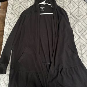 Black cardigan with hood